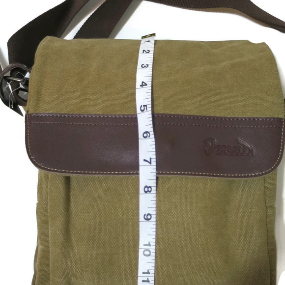 Canvas Messenger Bag Approx 12" x 10" ZEBELLA - Picture 7 of 8